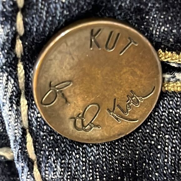 KUT from the Kloth Distressed 5-Pocket Bootcut Double Stitched Jeans- Size 4 - Picture 4 of 16